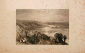 Château de Tancarville med byen Quilleboeuf av Joseph Mallord William Turner