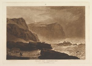 Coast of Yorkshire, nær Whitby Liber Studiorum, del V, plate 24, 1. januar 1811. av Joseph Mallord William Turner