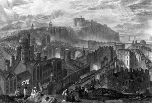 Edinburgh fra Calton Hill, gravert av George Cooke, 1820 av Joseph Mallord William Turner