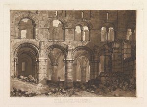 Holy Island Cathedral Liber Studiorum, del III, plate 11, 20. februar 1808. av Joseph Mallord William Turner