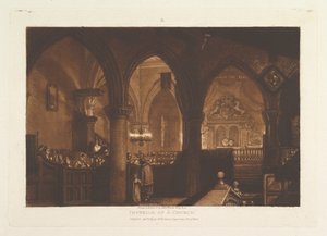 Interiør i en kirke Liber Studiorum, del XIV, plate 70, 1. januar 1819. av Joseph Mallord William Turner