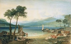 Genfersjøen og Mont Blanc av Joseph Mallord William Turner