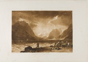 Lake of Thun, plate 15 fra Liber Studiorum av Joseph Mallord William Turner
