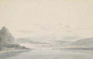 Landskap, etter John Robert Cozens (1752-99) (blyant og akvarell på papir) av Joseph Mallord William Turner