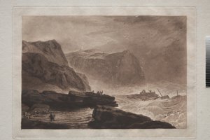 Liber Studiorum: Coast of Yorkshire, nær Whitby, ca. 1807-19 av Joseph Mallord William Turner