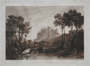 Liber Studiorum: The Castle above the Meadows. av Joseph Mallord William Turner