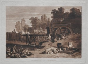 Liber Studiorum: Gårdsgården med hanen av Joseph Mallord William Turner