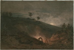 Lime Kiln av Moonlight av Joseph Mallord William Turner