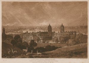 London fra Greenwich; av Joseph Mallord William Turner
