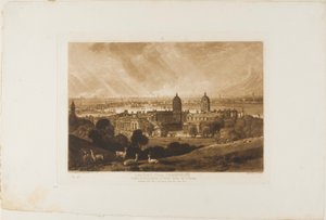 London fra Greenwich, plate 26 fra Liber Studiorum av Joseph Mallord William Turner
