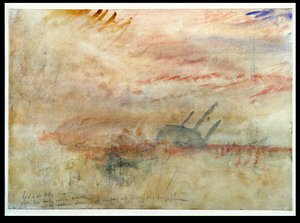 Lost to All Hope The Brig, ca. 1845-50 (wc og grafitt på vevd papir) av Joseph Mallord William Turner