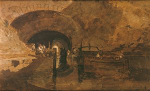 Menn og lektere ved tunnelinngang av Joseph Mallord William Turner