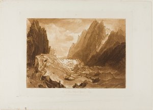Mer de Glace, plate 50 fra Studieboken av Joseph Mallord William Turner