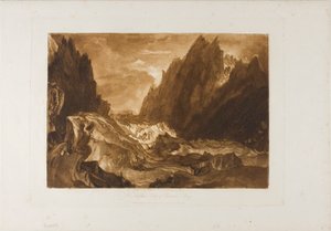 Mer de Glace, plate 50 fra Studieboken av Joseph Mallord William Turner