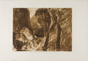Mølle nær Grand Chartreuse, plate 54 fra Liber Studiorum av Joseph Mallord William Turner