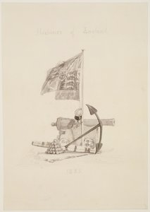 No.0567 Harbors of England, design for tittelsiden til en bok, 1825 (blekk og vask) av Joseph Mallord William Turner