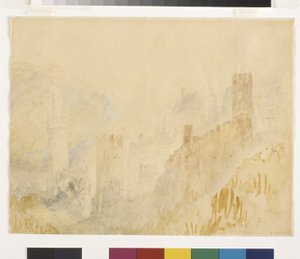 Oberwesel On The Rhine (akvarell over blyant på hvitt papir) av Joseph Mallord William Turner