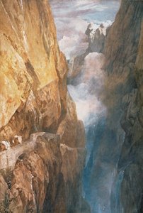 Passasje av Mount St. Gotthard fra Devils Bridge, 1804 (wc på papir) av Joseph Mallord William Turner