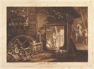 Pembury Mill, Kent Liber Studiorum, del III, plate 12, 10. juni 1808. av Joseph Mallord William Turner