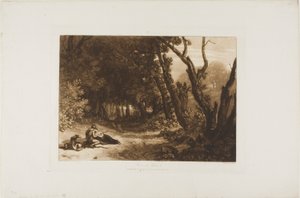 Procris og Cephalus, plate 41 fra Studieboken av Joseph Mallord William Turner