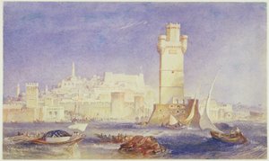Rhodos, ca. 1823-24 (w/c & kroppsfarge på papir) av Joseph Mallord William Turner