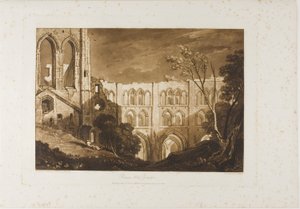 Rivaux Abbey, plate 51 fra Liber Studiorum av Joseph Mallord William Turner