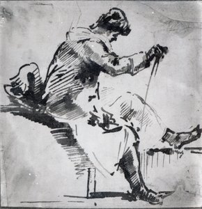 Sittende mann (wc på papir) av Joseph Mallord William Turner
