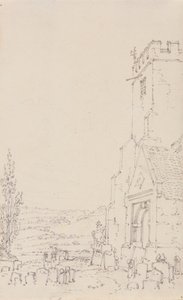 South Porch and Tower of an Unidentified Church, ca. 1790-95 (blyant på lagt papir) av Joseph Mallord William Turner