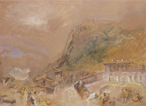 Bastillen i Grenoble, fra landsbyen La Tronche, ca. 1836 (akvarell på papir) av Joseph Mallord William Turner