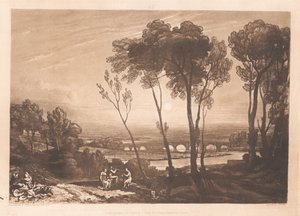 Broen i mellomgrunnen av Joseph Mallord William Turner
