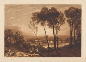 Broen i mellomgrunnen av Joseph Mallord William Turner