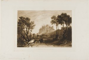 The Castle Above the Meadows, plate 8 fra Liber Studiorum av Joseph Mallord William Turner