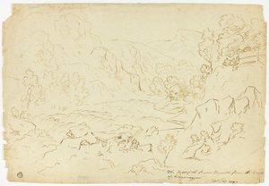 The Fall of the River Tumble (recto); Utsikt over Fastraly (verso) av Joseph Mallord William Turner