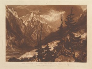 Kilden til Arvaron i Chamouni-dalen, Savoy Liber Studiorum, pa..., 1. januar, av Joseph Mallord William Turner