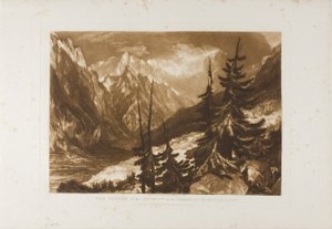 The Source of the Arveron, plate 60 fra Liber Studiorum av Joseph Mallord William Turner