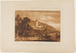 Ville de Thun, plate 59 fra Studieboken av Joseph Mallord William Turner