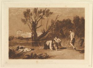Young Anglers Liber Studiorum, del VII, plate 32, 1. juni 1811. av Joseph Mallord William Turner