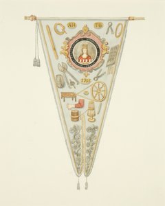Banner of the Pin-maker's Company of Bristol, ca. 1833 (blyant, akvarell og kroppsfarge på papir)