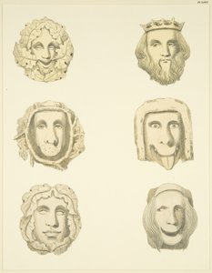 Lyskesteiner (sjefer) i taket til Redcliffe Church (akvarell på papir) av Joseph Manning
