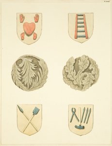 Lyskesteiner (sjefer) i taket til Redcliffe Church (akvarell på papir) av Joseph Manning