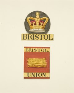 Husmerker eller brannmerker fra Bristol Crown og Bristol Union Fire Offices av Joseph Manning