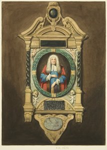 Monument til Henry Merrett i St Philip's (akvarell på papir) av Joseph Manning