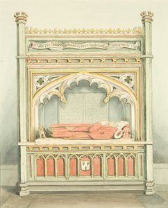 Monument til William Canynges i St Mary Redcliffe (akvarell på papir) av Joseph Manning