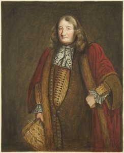 Portrett i Council House of Richard Lane, borgermester i Bristol (akvarell på papir) av Joseph Manning
