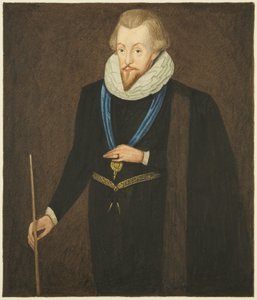 Portrett i Council House of Robert Cecil, Earl of Salisbury (akvarell på papir) av Joseph Manning