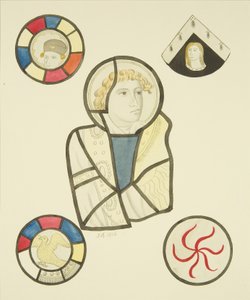 Farget glass i nordvinduet til koret til St Mary Redcliffe (akvarell på papir) av Joseph Manning