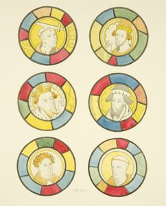 Farget glass i nordvinduet til kirkeskipet St Mary Redcliffe (akvarell på papir) av Joseph Manning
