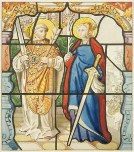 Glassmaleri i sakristivinduet til St. Mark