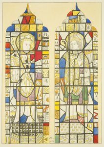 Farget glass i vindu over Canynges 