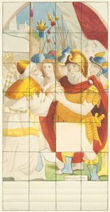 Glassmaleri i østenden av sørgangen til Bristol Cathedral (akvarell på papir) av Joseph Manning